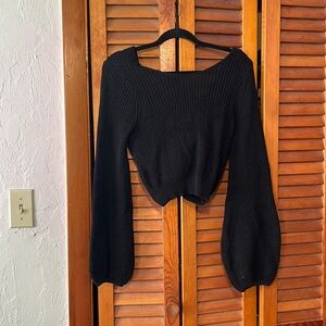 Small Cropped Black Sweater - Lulus